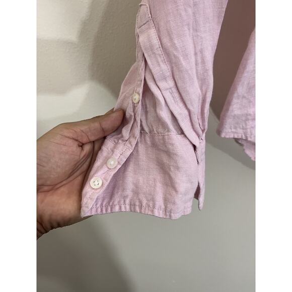 J CREW Baird McNutt Irish Linen Shirt 14 Coastal Quiet Luxury Minimalist Relaxed - Picture 7 of 14